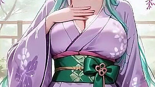 Purple Kimono Goddess! Can't Handle the Wetness Under the Red Torii Gate