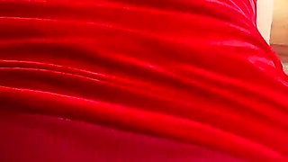 POV: I Lifted My Red Dress and Squeezed All the Milk Out of Her by Grinding My Ass Against Her Cock