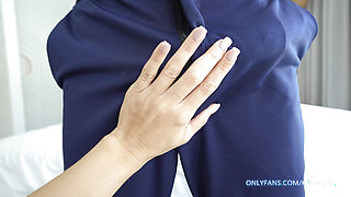 Secretary jerks off and sucks boss's huge cock in hotel! Female POV, cum play!