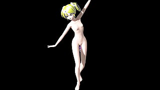 Hatsune Miku Nude Dance Popipo Song Hentai Vocaloid Vibrator and Anal Beads Mmd 3D Blonde Hair Color Edit Smixix