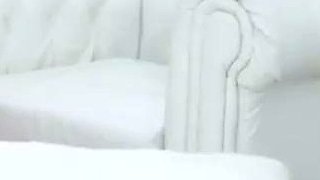 Busty teenager gives her bf a deep blowjob