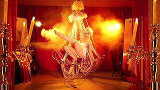 Raunchy Redhead enjoys nylon fetish sex