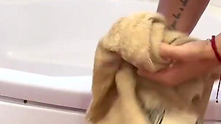 Hair Wash Bent Over the Bath Tub 3