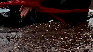 Hogtied in a Wetsuit - Rope Bondage Escape Challenge on the Beach