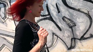 Czech Streets 111 Mrs Irena loves money and cocks