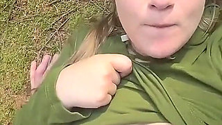 A Wet Quickie in the Woods with Hot Close-ups