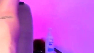 Skinny Girl with Glasses Fucks Herself with Giant Dildo and Ends up Squirting with Squirt