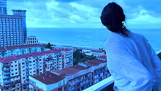 Wet-haired Russian beauty with a pretty face takes every stroke in homemade POV