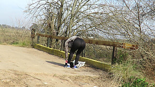 Patricia Undresses on the Outdoor Bridge