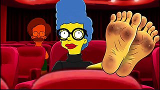 Tarantino Parody. Once Upon Time a... Housewife Mrs Sinpsom Teases with Dirty Feet. Cartoon Foot Fetish