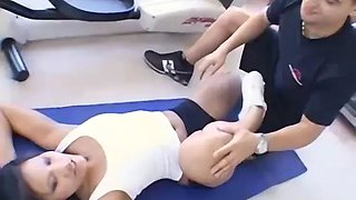 Christina Aguchi peels off the spandex and fucks her personal trainer