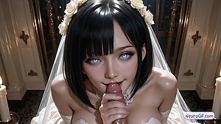 Cathedral bride violates her swears and gets wettened in humungous jizm